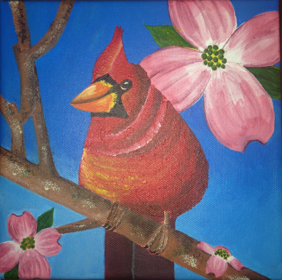 "North Carolina," acrylic on canvas. 8" x 8".