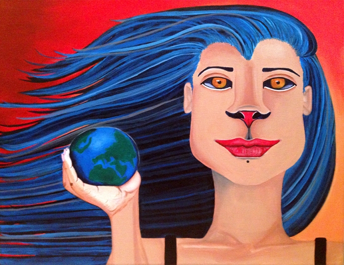 "The World Is Yours," acrylic on canvas. 18" x 24".
