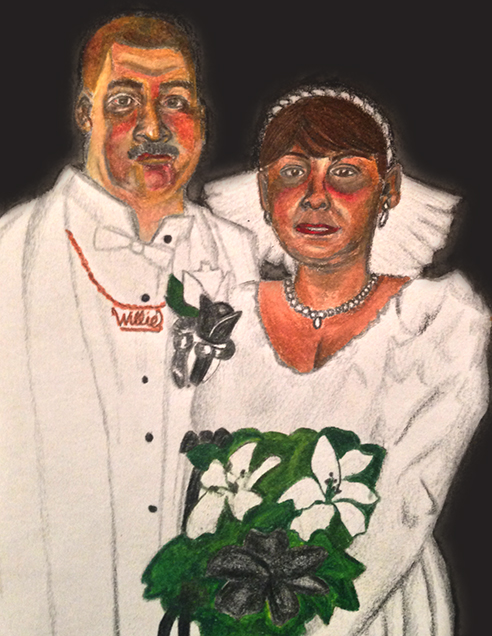 "Forever," colored pencil on paper. 5" x 7".