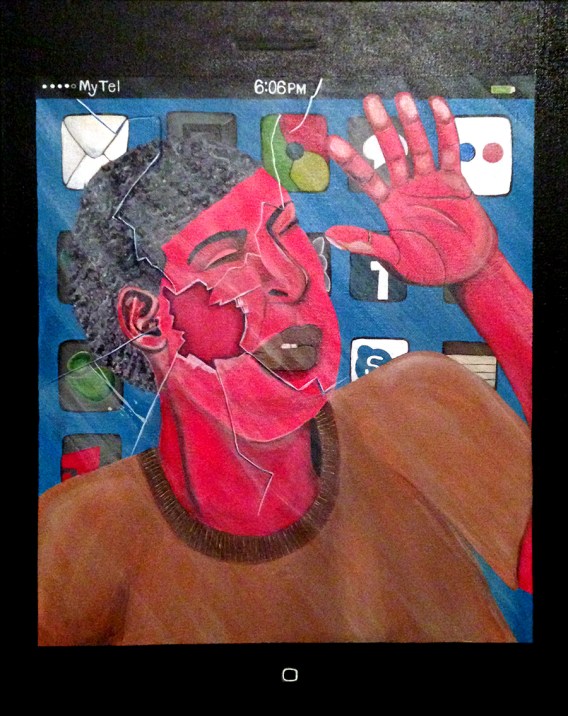 "False Identity," acrylic on canvas. 18" x 24". 